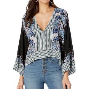 Free People Cropped Multicolored Boho Top
